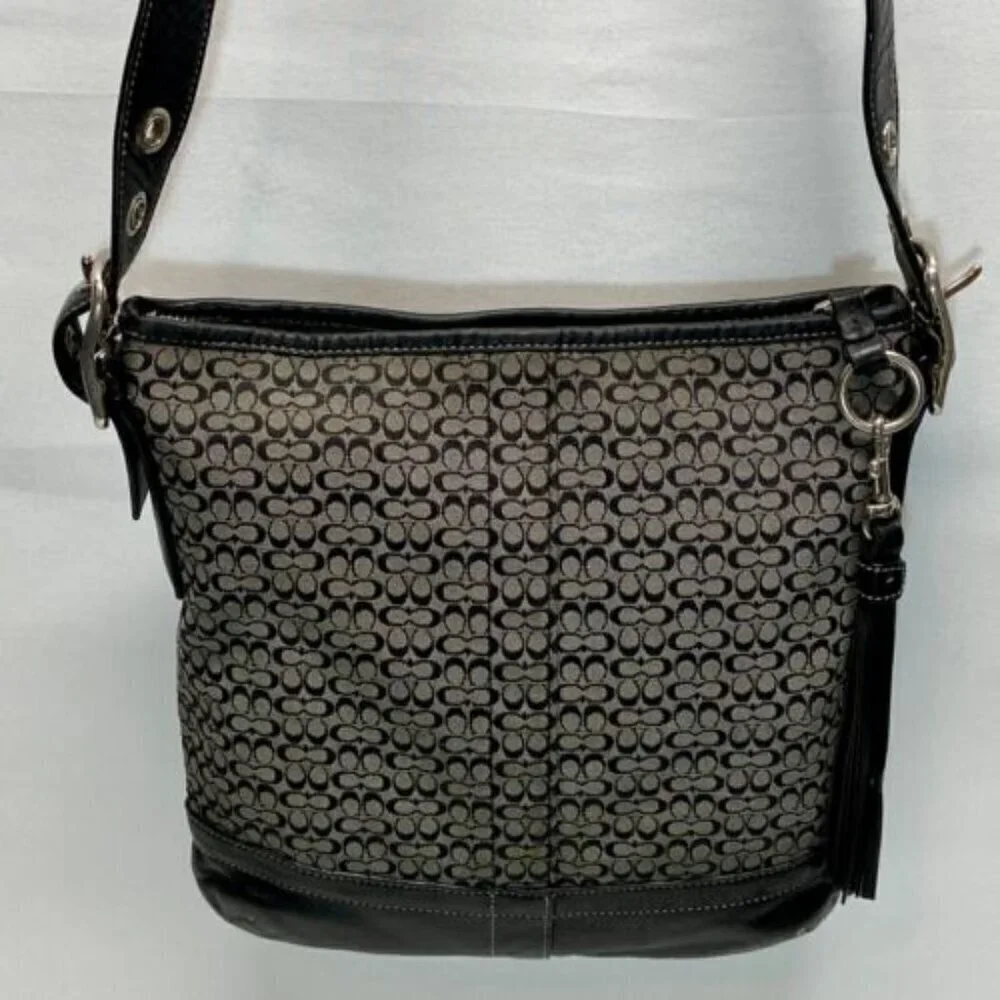 Coach Mini Signature Jacquard Leather Convertible Crossbody Shoulder Bag‎ F10417